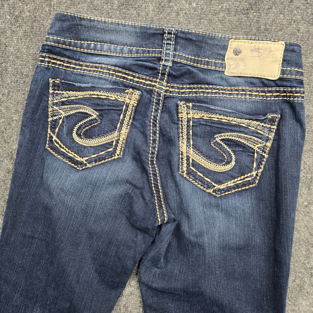 Silver Jeans Co Suki Mid Slim Bootcut Dark Wash Denim Jeans Womens Size 29x32